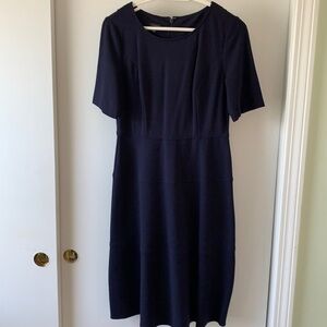 Talbots Navy Blue Ponte Fit and Flare Midi Dress 4